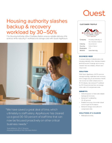 Housing Authority of the Cherokee Nation: Housing authority reduces backup & recovery workload by thirty to fifty percent
