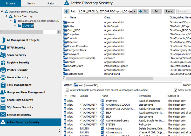 Access Control Management Security Explorer